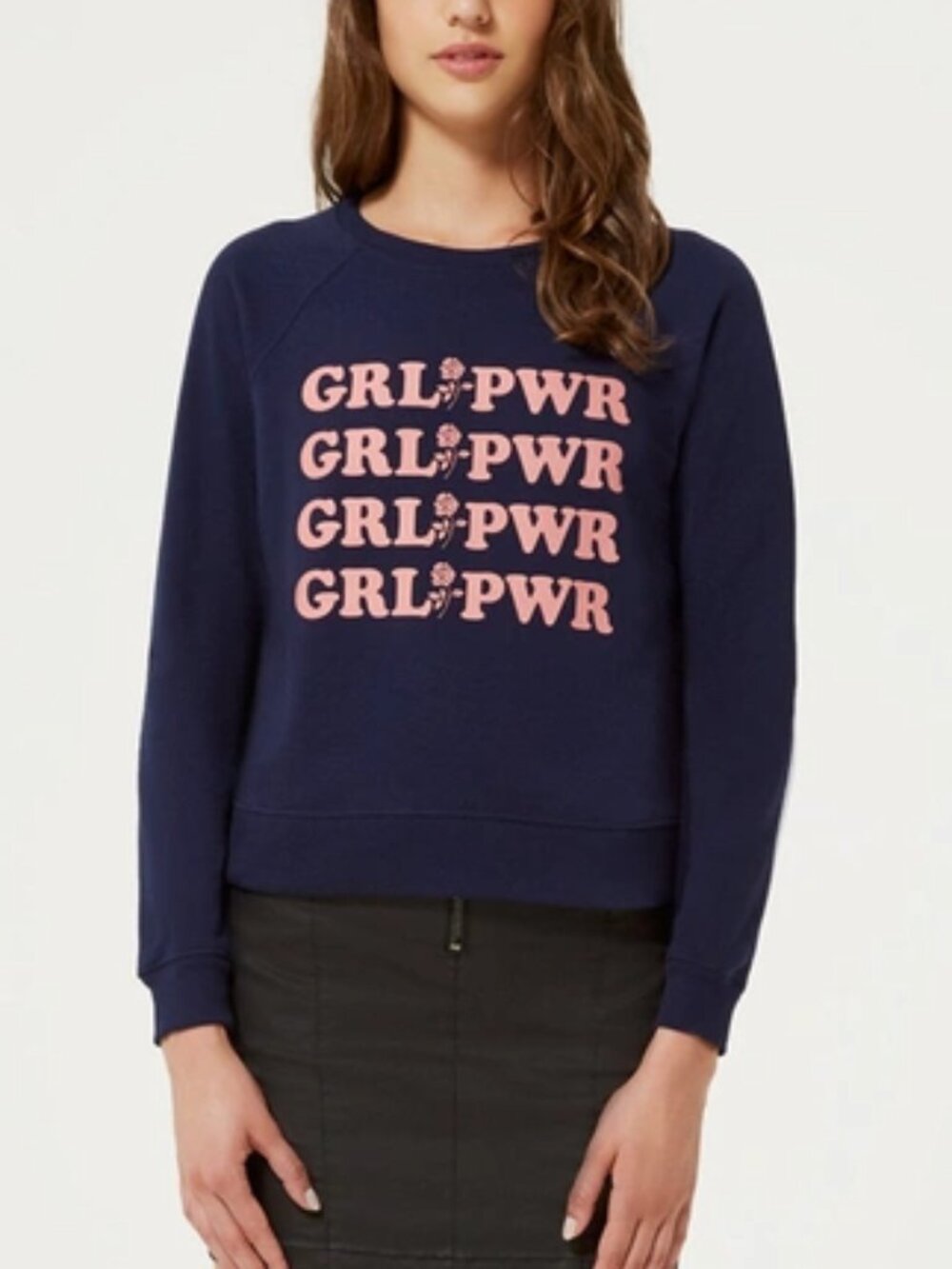 Rebecca Minkoff Navy Girl Power‎ Sweatshirt Crewneck Medium (Runs Small)